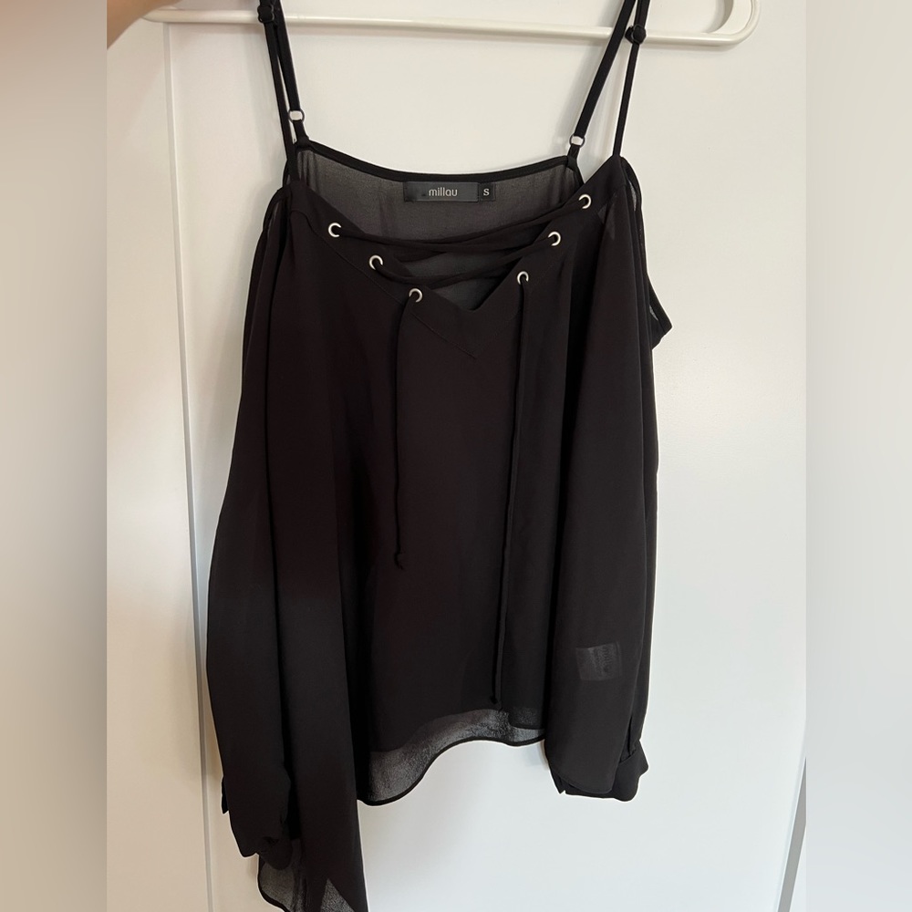 Black off the shoulder blouse originally from LF